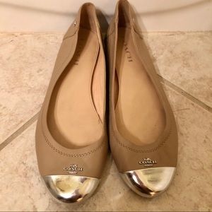 Like New Nude Coach Flats Size 10